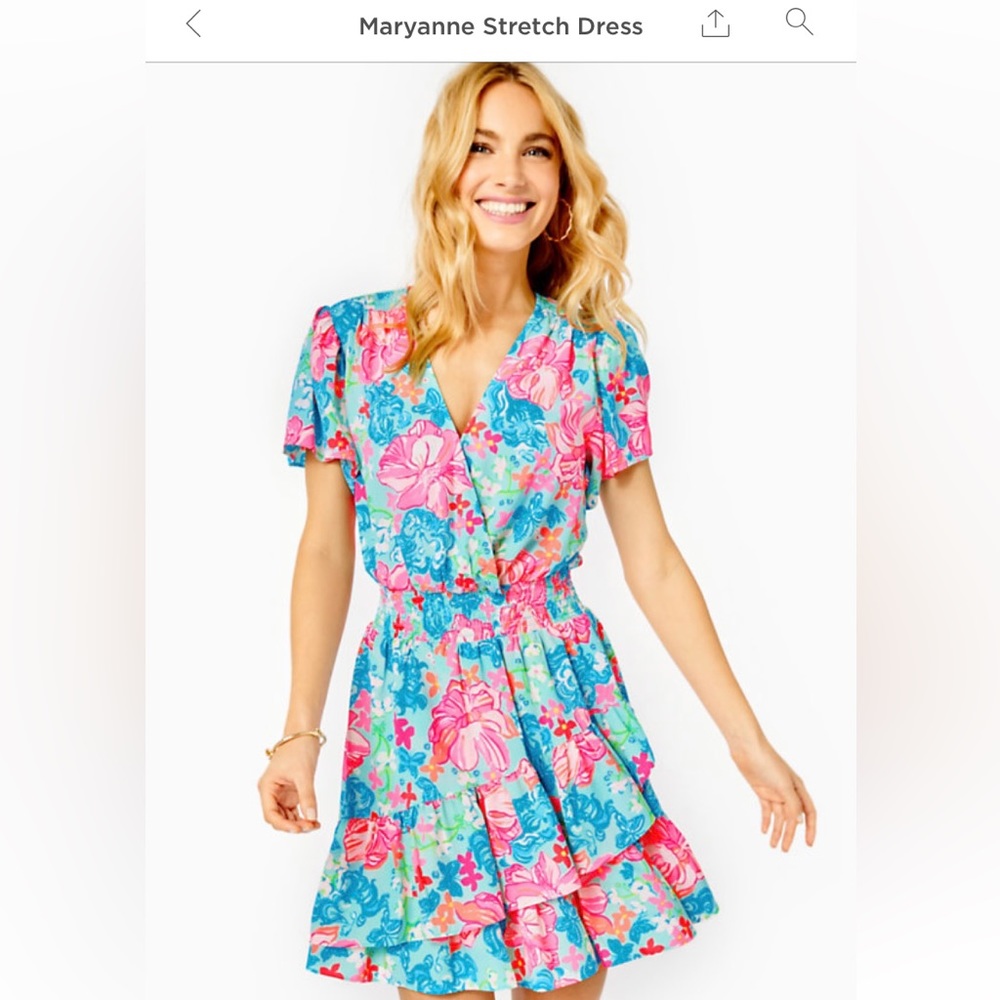 Lilly Pulitzer Turquoise & Pink Floral Maryanne Dress